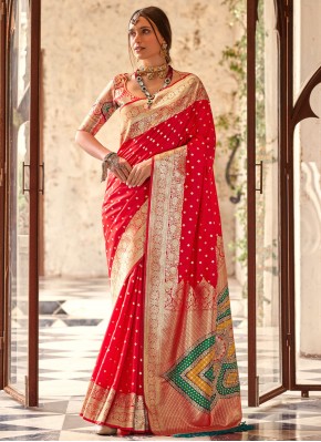 Red Ceremonial Silk Classic Saree