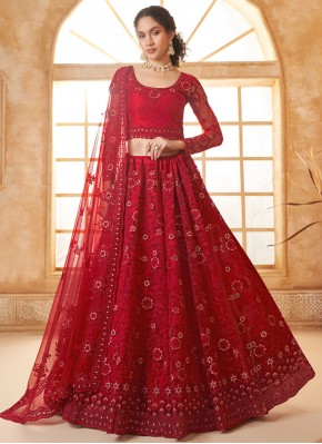 Red Cord Designer Lehenga Choli