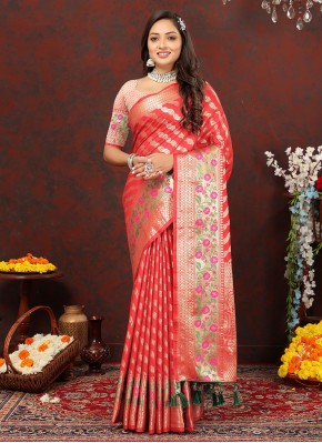 Red Party Contemporary Saree