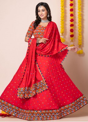 Red Sangeet Rayon Lehenga Choli