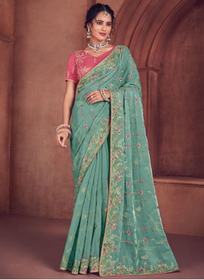 Resplendent Blue Sangeet Classic Saree