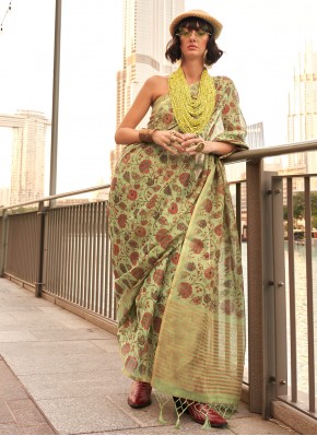 Resplendent Printed Ceremonial Saree