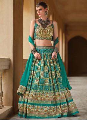 Resplendent Silk Paisley Print Readymade Lehenga Choli