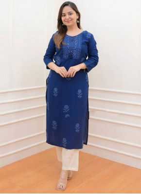 Royal Rayon Embroidered Casual Kurti