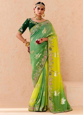 Royal Silk Khatli Work Contemporary Saree