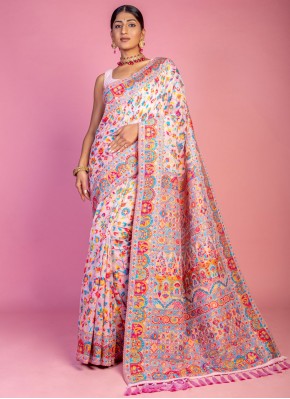 Ruritanian Pink Weaving Classic Saree