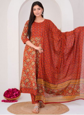 Rust Color Trendy Salwar Kameez