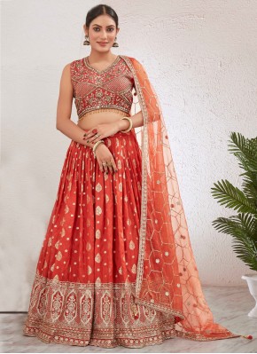 Salmon pure-dola Readymade Lehenga Choli