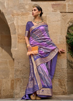 Saree Weaving Silk in Purple