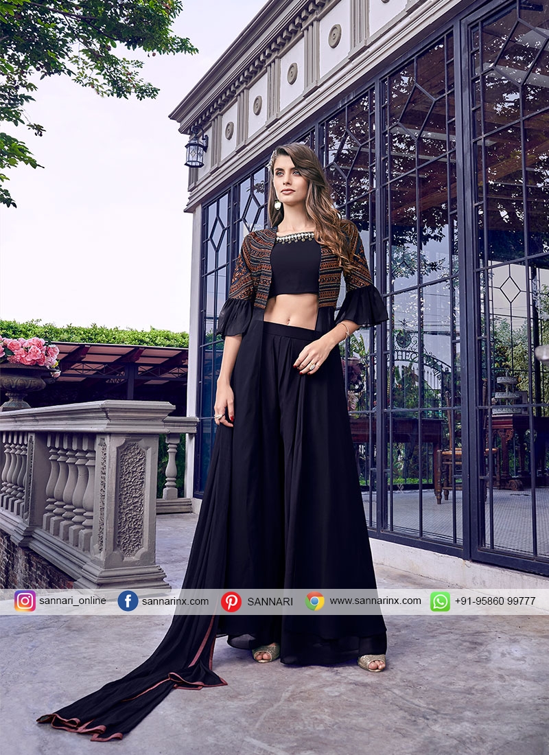 black satin salwar suit