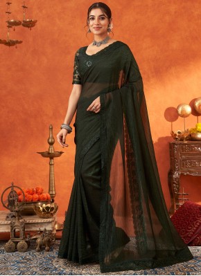 Savory Green Traditional Saree