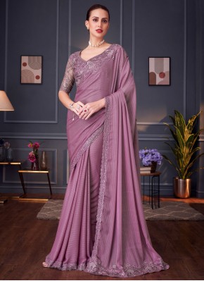 Shimmer Trendy Saree in Lavender