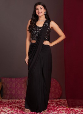 Silk Black Contemporary Saree