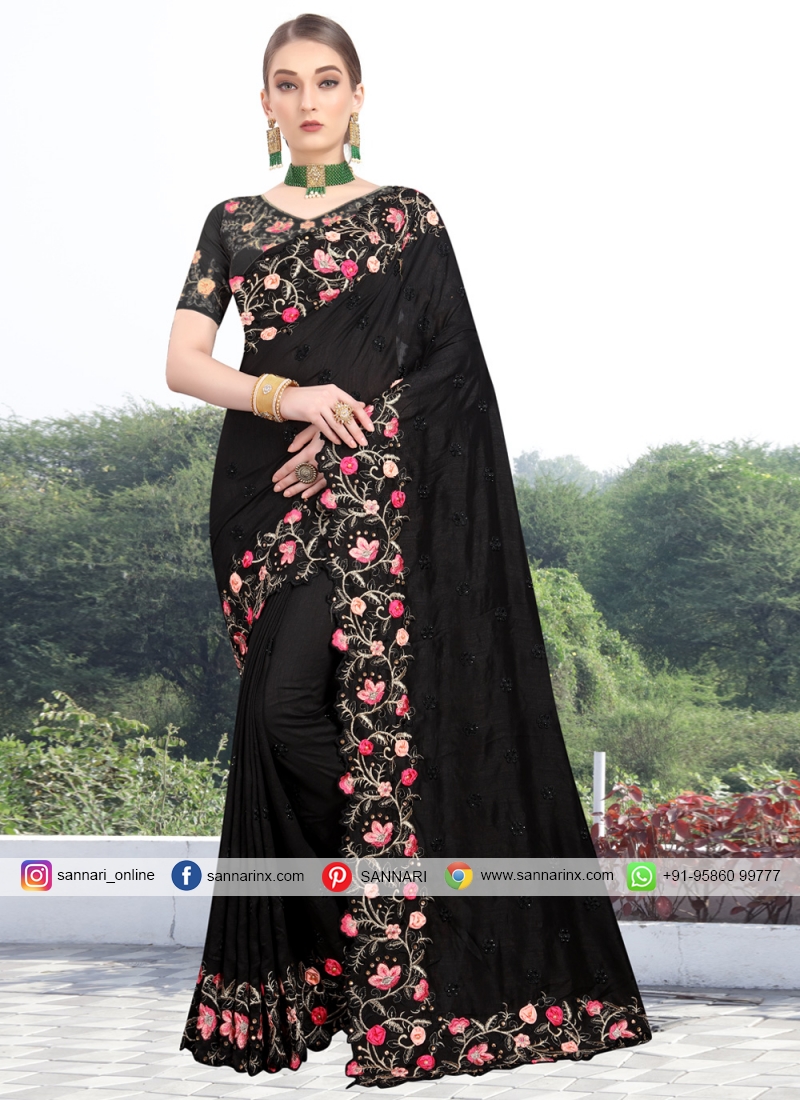 black new design saree