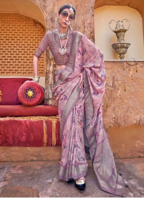 Silk Border Pink Classic Saree