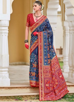 Silk Classic Saree in Navy Blue