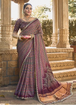 Silk Classic Saree in Purple