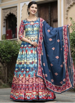 Silk Digital Print Multi Colour Readymade Gown