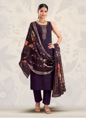 Silk Digital Print Straight Suit