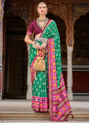 Silk Fancy Traditional Saree in Rama