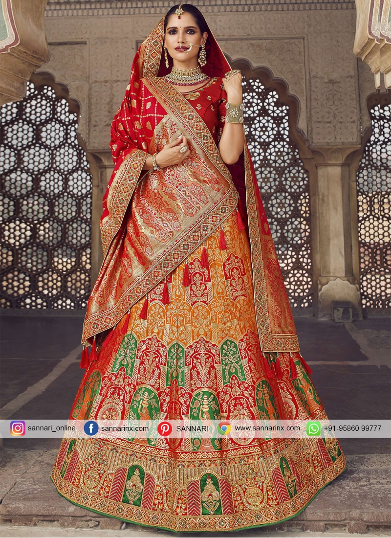 Silk Lehenga Choli in Multi Colour