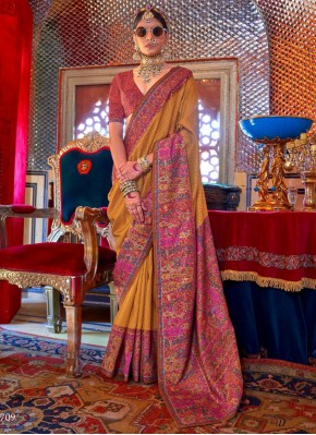 Silk Mustard Designer Saree