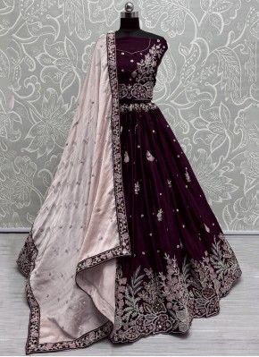 Silk Purple Lehenga Choli