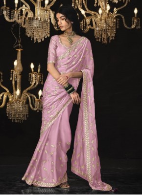 Silk Traditional Saree in Pink