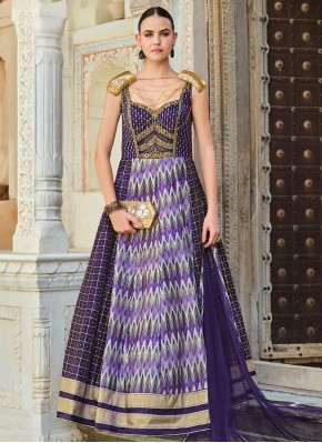 Silk Trendy Gown in Lavender