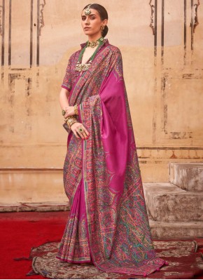 Silk Trendy Saree in Rani