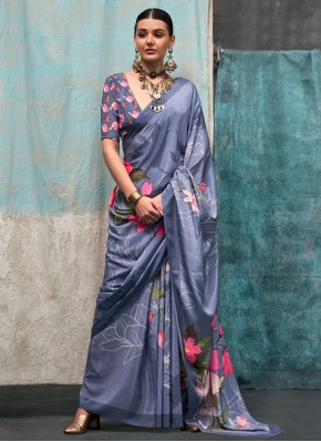 Simplistic Crepe Silk Multi Colour Trendy Saree