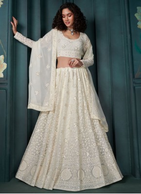 Simplistic Embroidered Georgette Designer Lehenga Choli