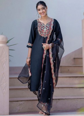 Sonorous Silk Blend Embroidered Readymade Salwar Kameez