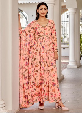 Sophisticated Printed Georgette Designer Gown