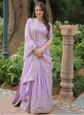 Sparkling Thread Lavender Trendy Lehenga Choli