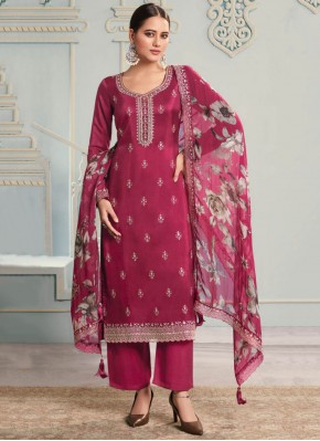 Specialised Magenta and Rani Trendy Salwar Kameez