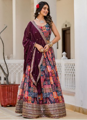 Staggering Georgette Multi Colour Embroidered Readymade Lehenga Choli