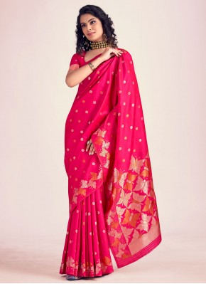 Staring Banarasi Silk Pink Contemporary Saree