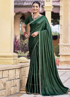 Staring Green Contemporary Saree