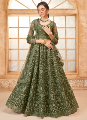 Staring Green Stone Trendy Lehenga Choli