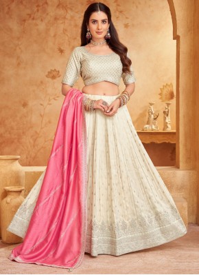 Sterling Embroidered Off White Silk Readymade Lehenga Choli