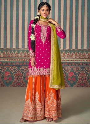 Striking Stone Silk Rani Trendy Salwar Kameez