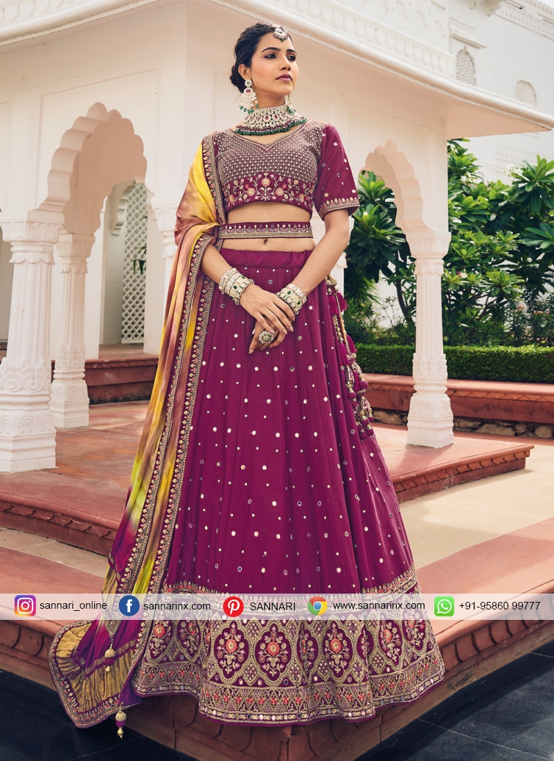 Color Embroidered Attractive Party Wear Silk Lehenga choli has a  Regular-fit and is Made From High-Grade Fabrics And Yarn.