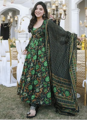 Stupendous Green Ceremonial Anarkali Salwar Kameez