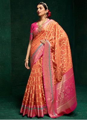 Stylish Woven Multi Colour Cotton Silk Contemporar