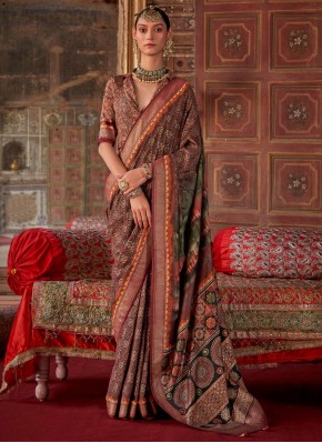 Suave Brown Festival Designer Saree