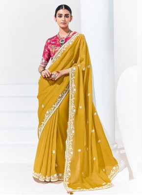 Suave Embroidered Organza Contemporary Saree