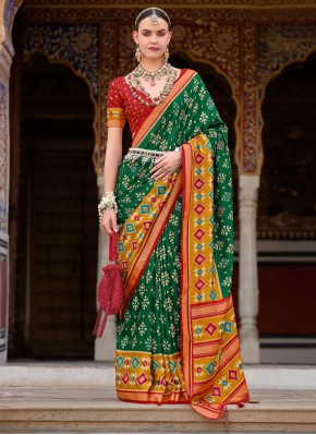 Subtle Green Silk Designer Saree