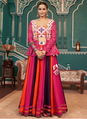 Subtle Viscose Multi Colour Lace Readymade Lehenga