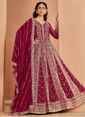 Sumptuous Embroidered Party Anarkali Salwar Suit